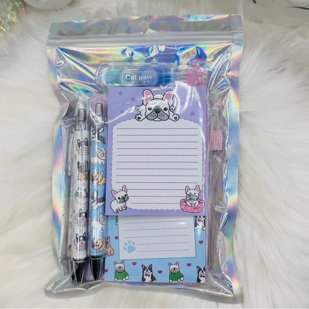 Dog theme Bookish Notebook Bundle with Dog theme pens in purple theme